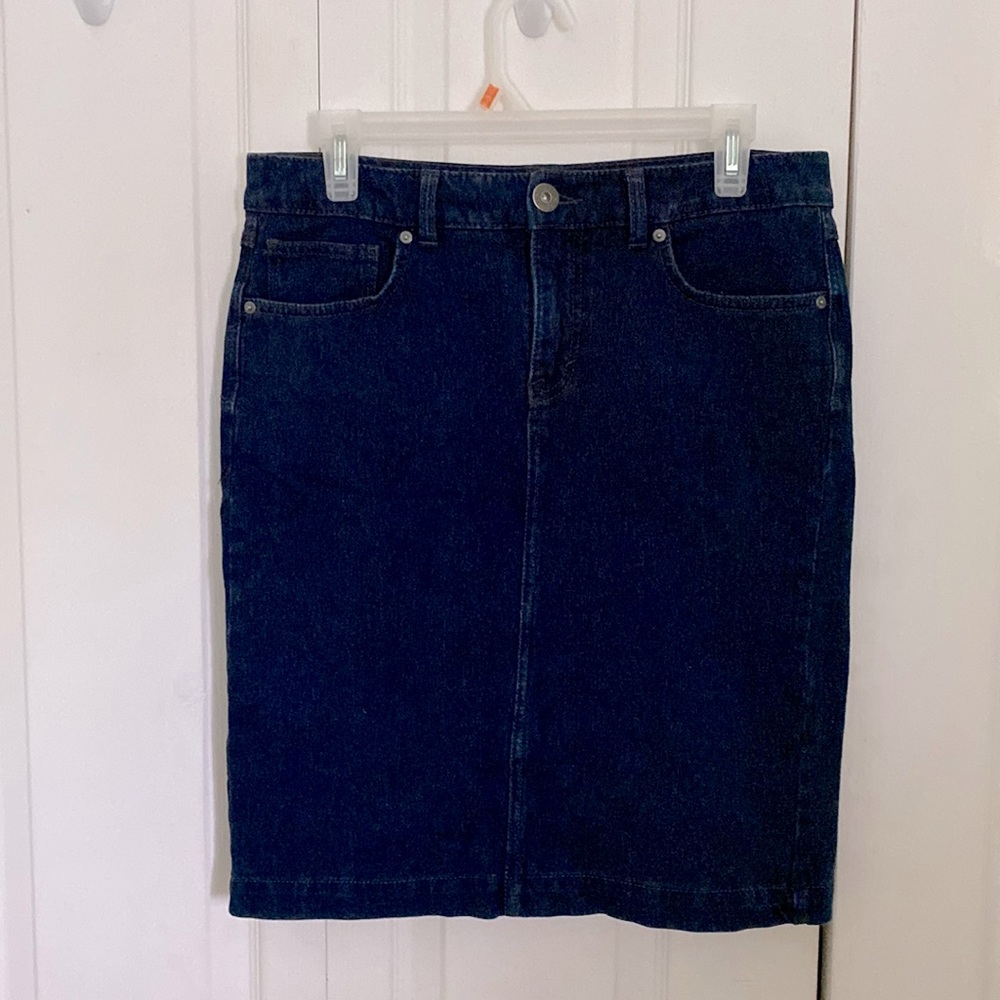 Style & Co Dark Wash Denim Pencil Skirt Sz 8